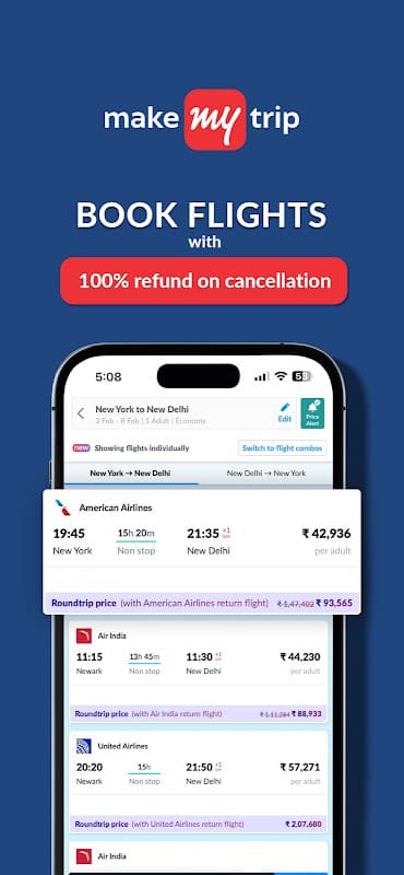 MakeMyTrip-Flights Hotels Cabs IRCTC Rail Bookings screenshot 5