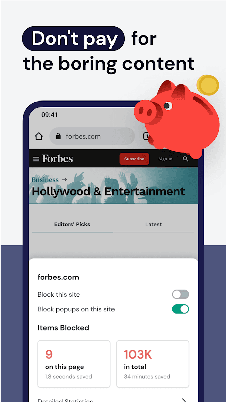 Ad blocker browser for Android screenshot 3