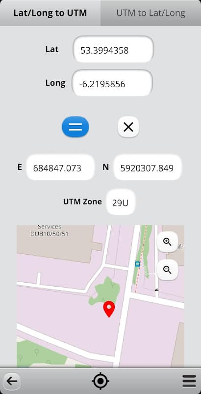 Lat/Long & UTM screenshot 2