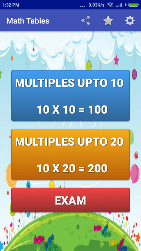 Maths Multiplication Tables screenshot 1