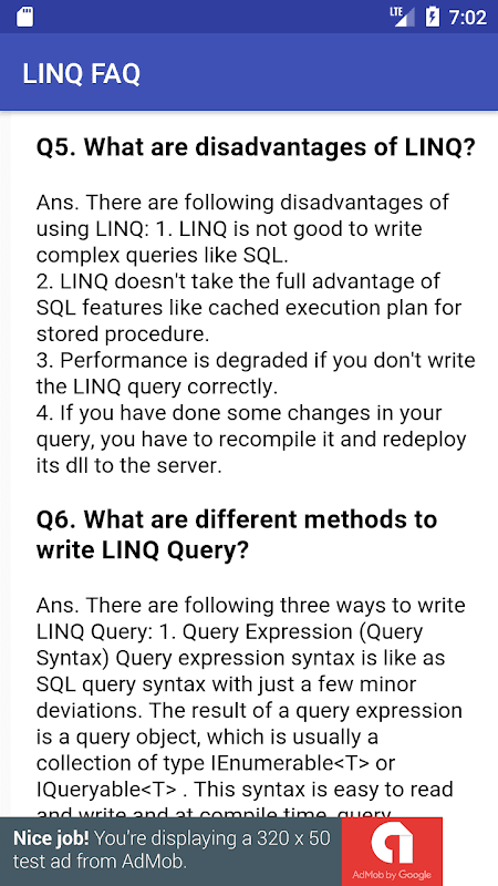 LINQ FAQ screenshot 2