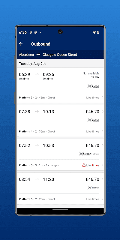 ScotRail Train Times & Tickets screenshot 2