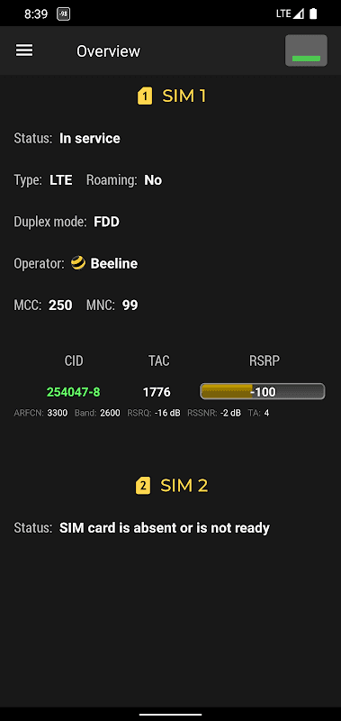 Cell Signal Monitor: monitoring of mobile networks screenshot 1