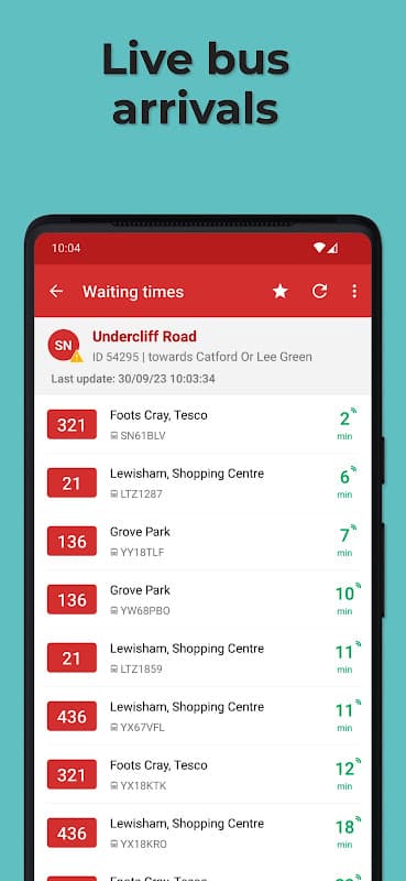London Bus Times: Live TfL screenshot 1