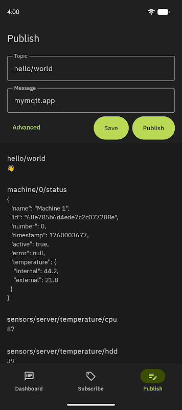 MyMQTT screenshot 6