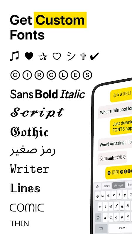 Fonts for Instagram, Keyboards screenshot 1