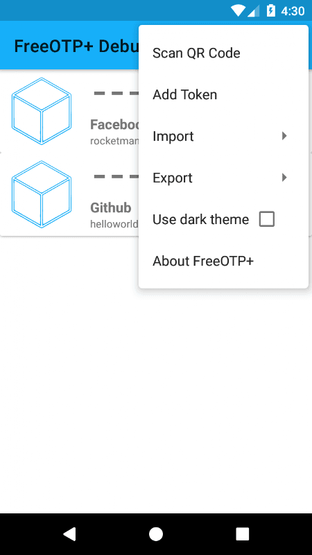 FreeOTP+ (2FA Authenticator) screenshot 2