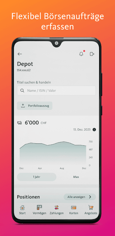 Migros Bank E-Banking Phone screenshot 5