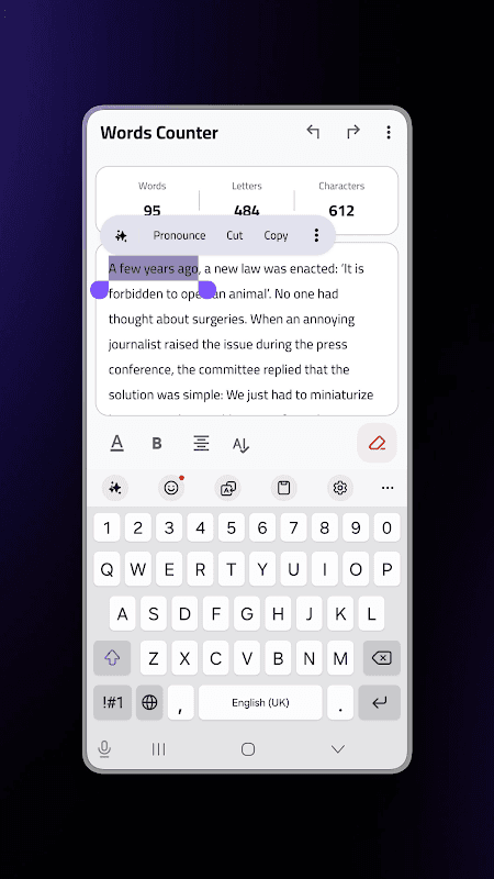 Words Counter: Text editor screenshot 4