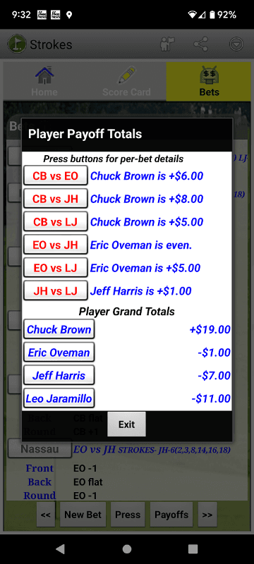 Golf Bets & Strokes SE screenshot 4