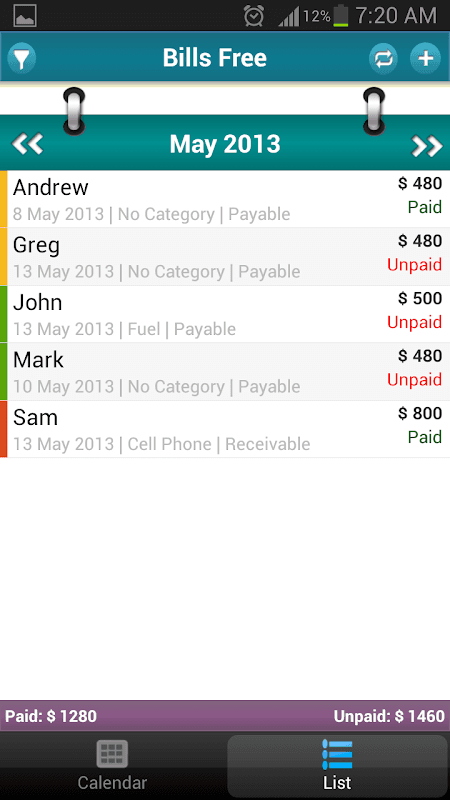 Bills - Expense Tracker Remind screenshot 4