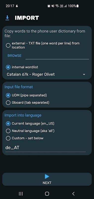 User Dictionary Manager (UDM) screenshot 3