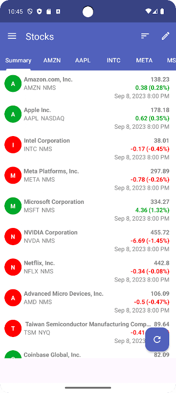 My Stocks & Markets screenshot 1