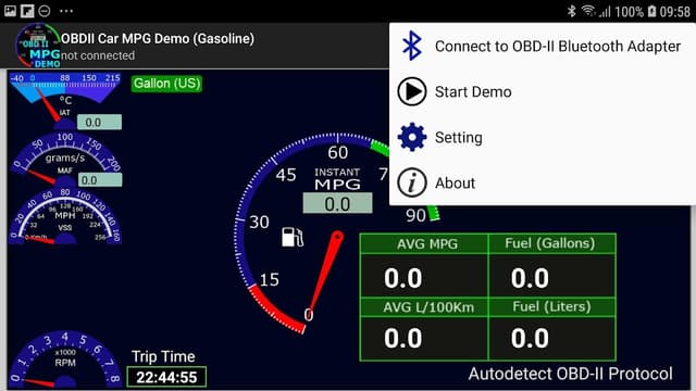 OBDII Car MPG Demo (Gasoline) screenshot 2