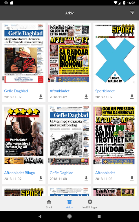 Gefle Dagblad e-tidning screenshot 4