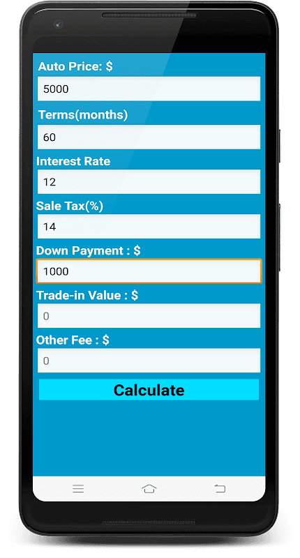 Auto Loan Calculator screenshot 1
