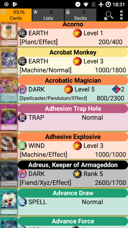 Database for Yugioh Cards screenshot 1
