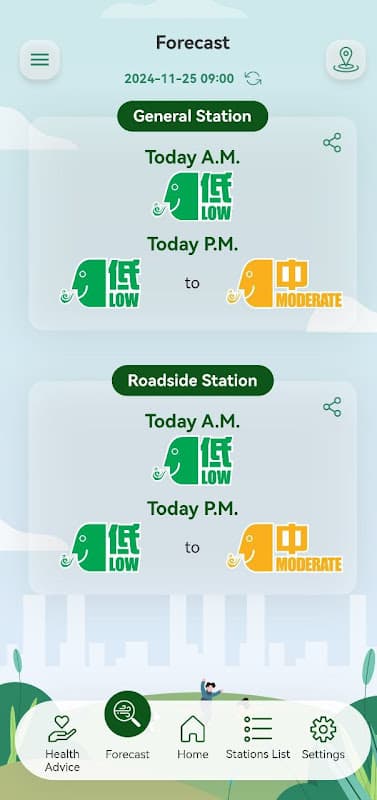 HK AQHI 香港空氣質素健康指數 screenshot 2