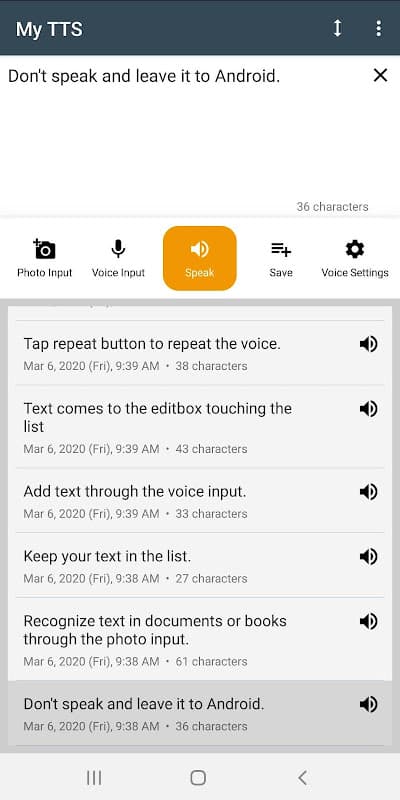 My TTS: Text-to-Speech screenshot 1