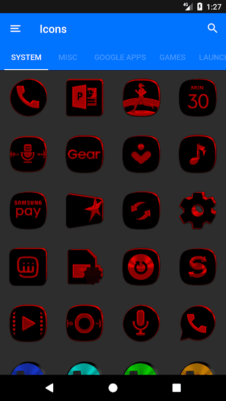 Black and Red Icon Pack v9.0 (Free) screenshot 6