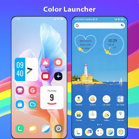 Color Launcher, cool themes screenshot 1
