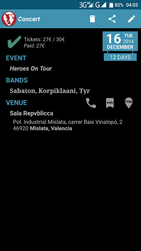 Concerts Agenda screenshot 6