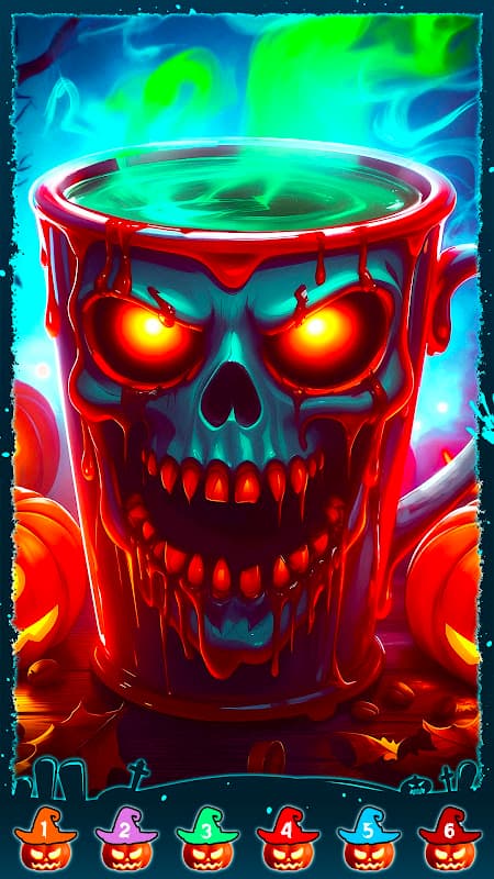 Skull Color, Color by Number screenshot 1