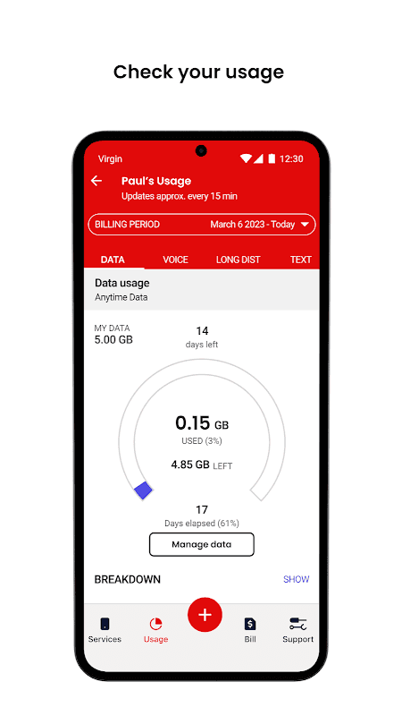 Virgin Plus My Account screenshot 2