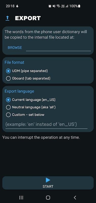 User Dictionary Manager (UDM) screenshot 2