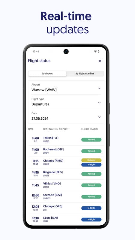 LOT - flight tickets, check-in screenshot 4