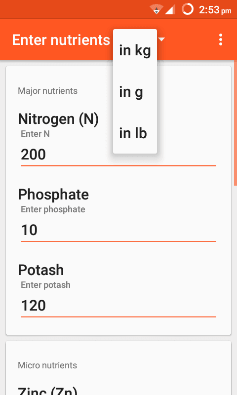 Fertilizer calculator n2f screenshot 2