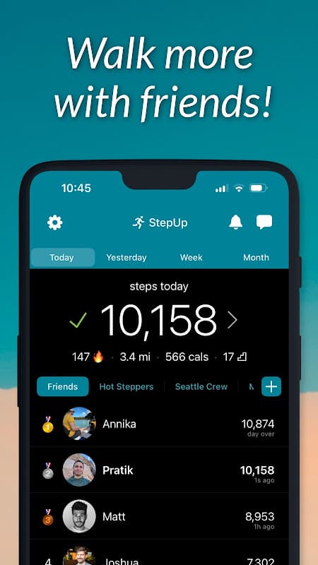 StepUp Pedometer Step Tracker: Step Up Fitness! screenshot 1