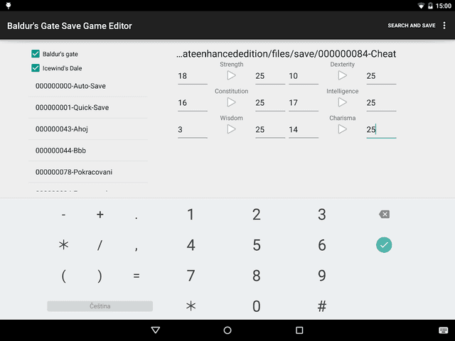 Save Editor for Baldur's Gate screenshot 1