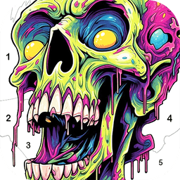 Skull Color, Color by Number icon