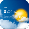 Transparent clock & weather icon