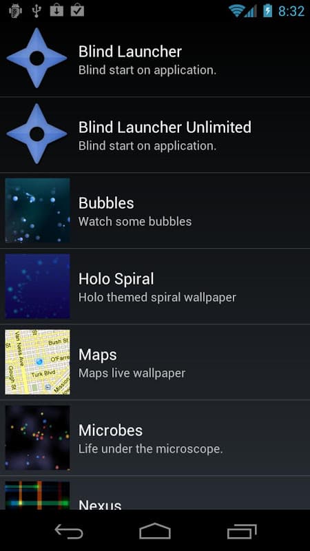 NinjaLauncher (BlindLauncher) screenshot 2