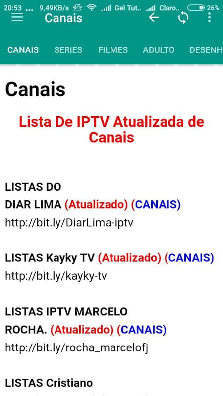 Listas IPTV Grátis 🆓 screenshot 3