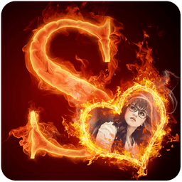 Fire Text Photo Frame icon