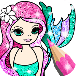 Mermaid Coloring Book Glitter icon