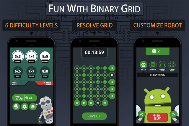 Binary Grid - Brain Math Game screenshot 1