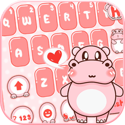 Pink Cute Hippo Themes icon