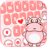 Pink Cute Hippo Themes icon
