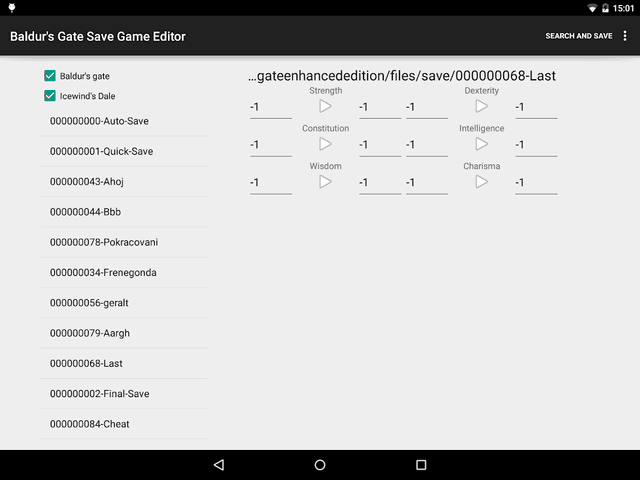 Save Editor for Baldur's Gate screenshot 2