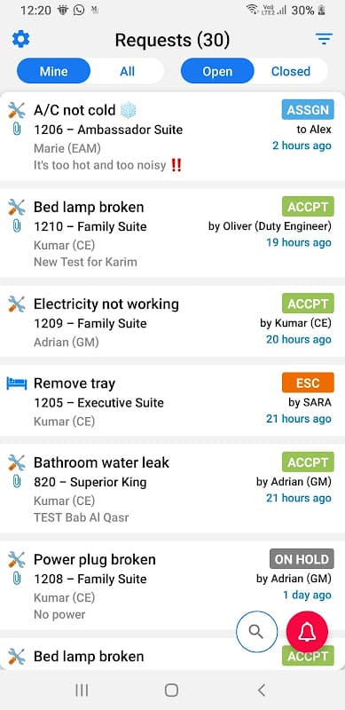 SARA Hotel Operations Platform screenshot 2
