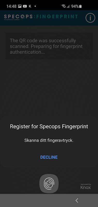 Specops Fingerprint screenshot 2