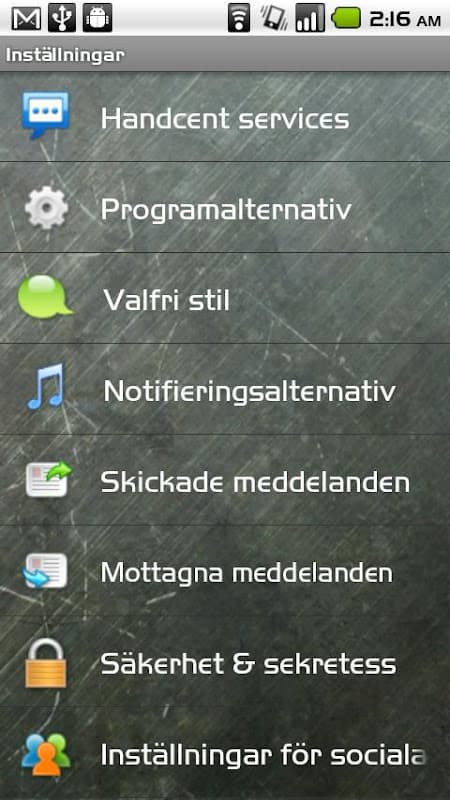 Handcent SMS Swedish Language screenshot 2