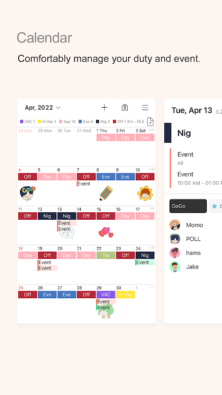 MYDUTY - Nurse Calendar&Alarm screenshot 1