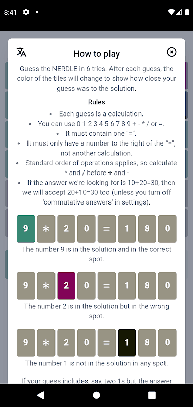 Nerdle screenshot 3