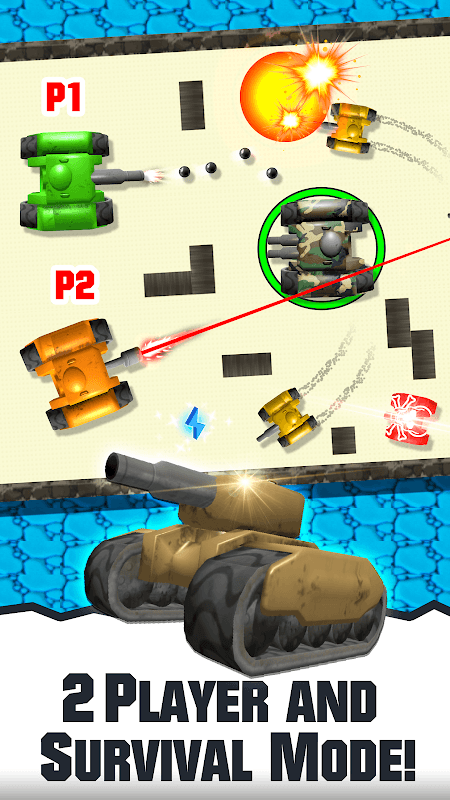 2 Player Tank Wars screenshot 1