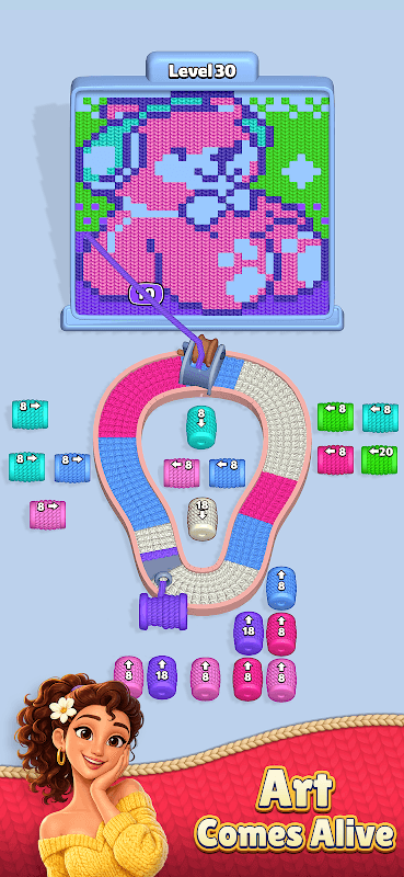 Yarn Canvas: Color Sort screenshot 2